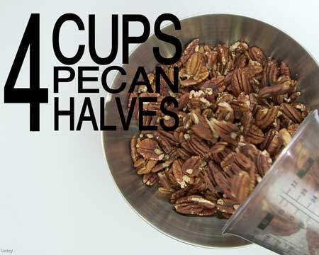 Pecans pouring into bowl